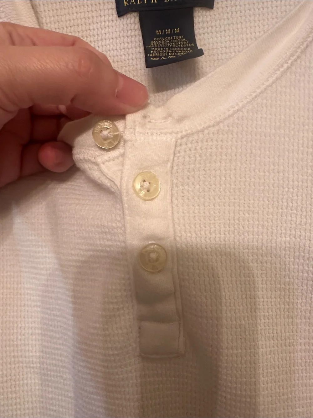 Polo by Ralph Lauren White Short-Sleeve Henley Polo Shirt
